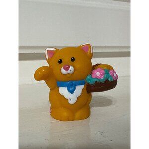 Fisher Price Little People Spring Easter Pet Kitty Cat Action Figure Flower Bask